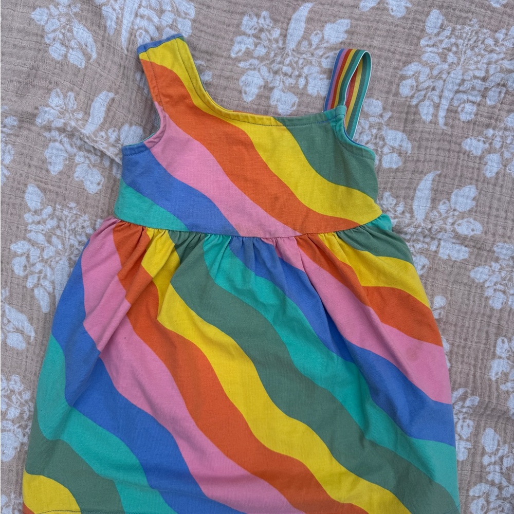 Hanna Andersson skater rainbow dress.
